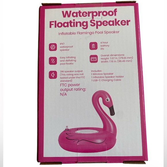 Waterproof Pink Flamingo Floating Speaker NEW IN BOX - Picture 5 of 5